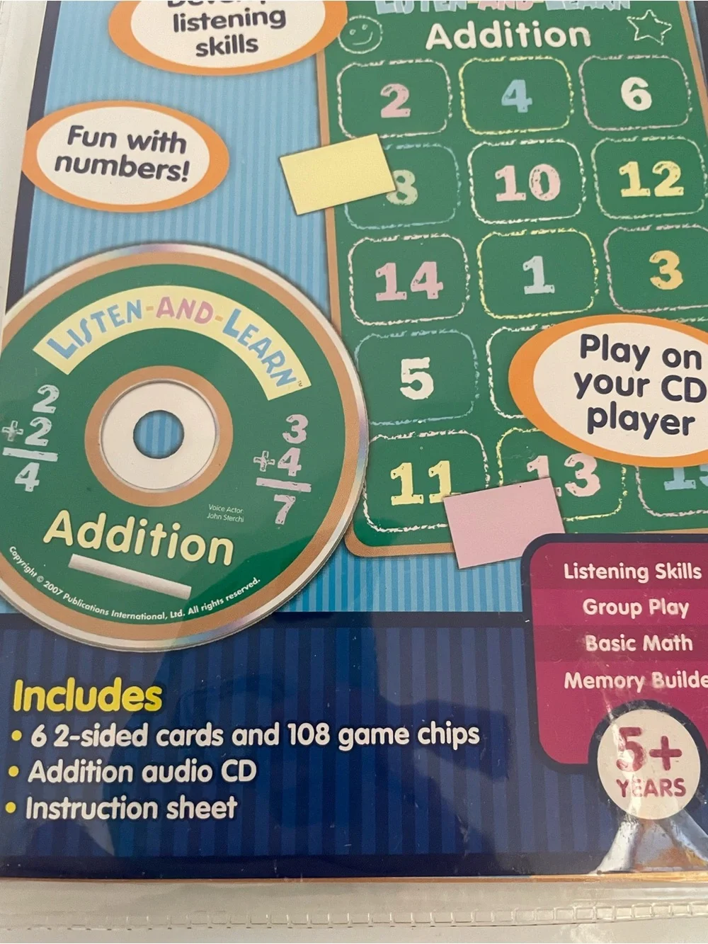 Active Minds Listen-and-Learn Addition CD Game - Nwt